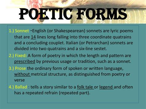 poetic forms are similar to which of the following